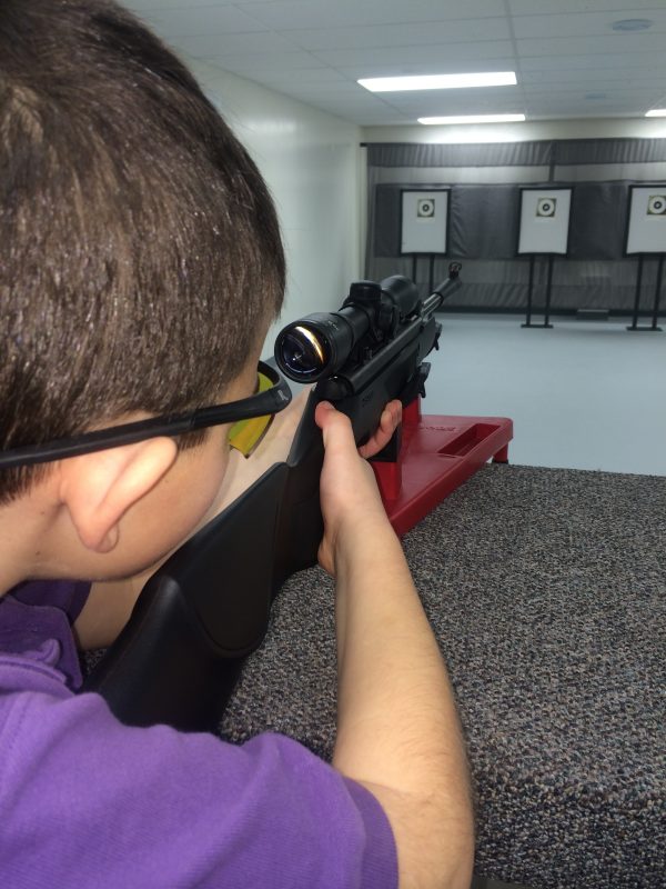 At the air gun range...I'm not sure if I'm proud or scared that he hit the bullseye?
