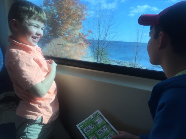 It was Marcello's first time riding the Go Train. He loved it!